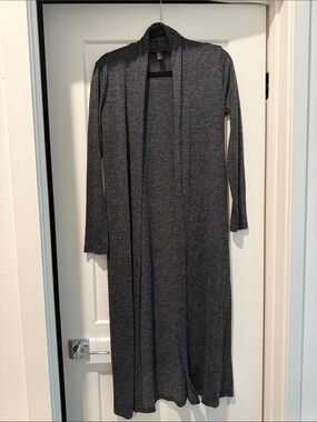 Forever 21 Charcoal Gray Long Open Cardigan